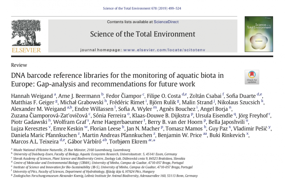 Aquatic biota Barcoding data reviewed